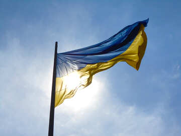 a flag Ukraine in the sky №51268