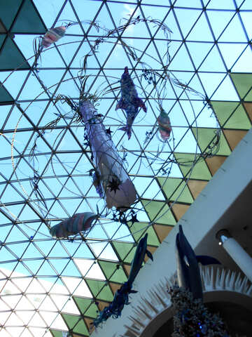 A glass triangle ceiling Fish №51168