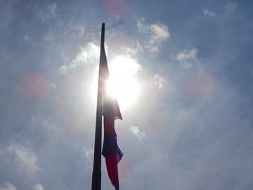 Bandera en el cielo con sol №51298