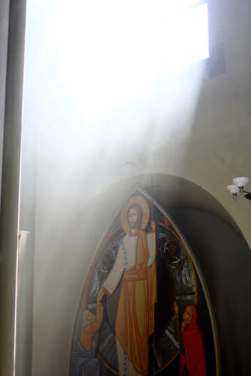 Sonnenlicht durch Fenster über Bild von Jesus №51680