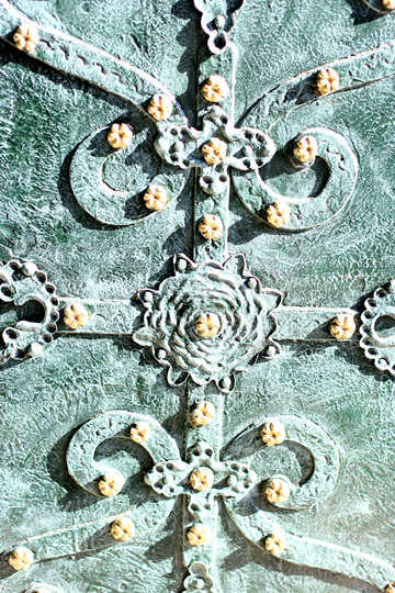 Une oeuvre d`art abstrait antique probablement une croix verte №51603