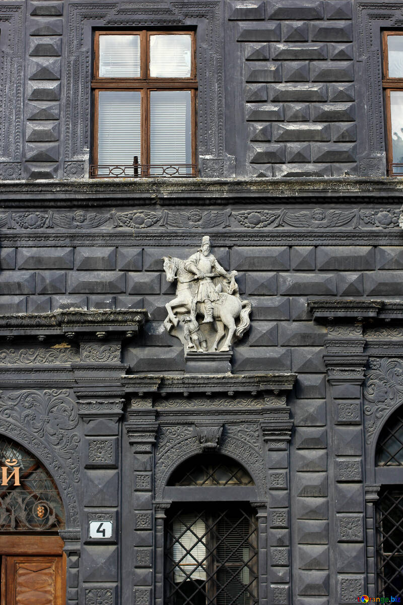 Porta di casa che costruisce la parete antica grigio scuro №51928