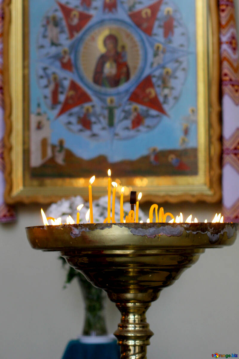 Candles at a church icon art №51687