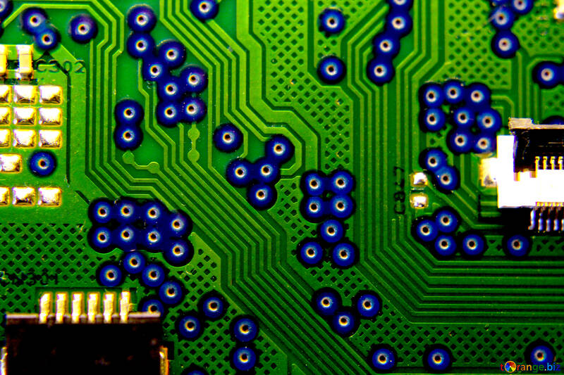 Chip di computer verde della scheda madre №51569