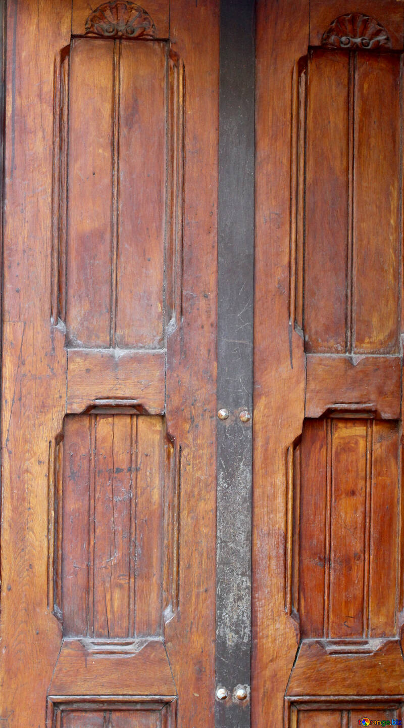 Le porte di struttura marroni di legno di legno vecchie hanno rovinato №51911