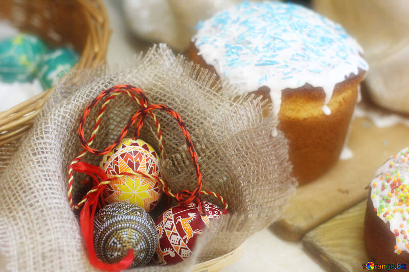 Decorazioni delle uova di Pasqua dell`ornamento della tela da imballaggio №51230