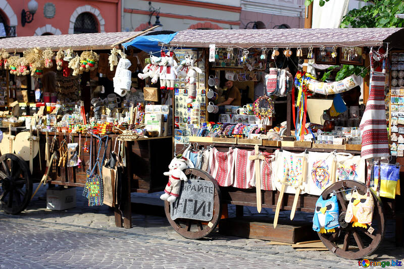 Mini lojas fora de vender mercado de coisas №51903