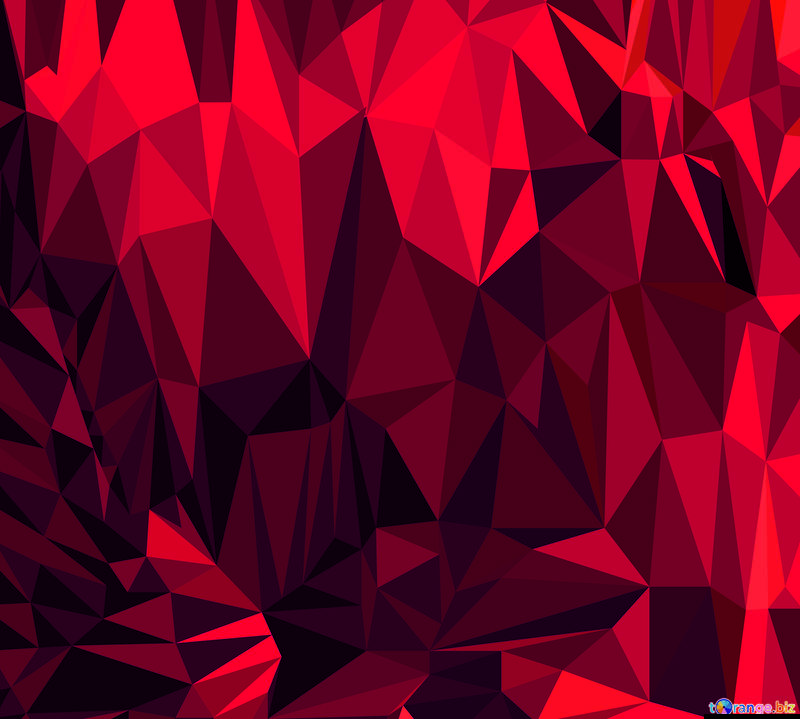 Polygon background with triangles Red mosaic №51579