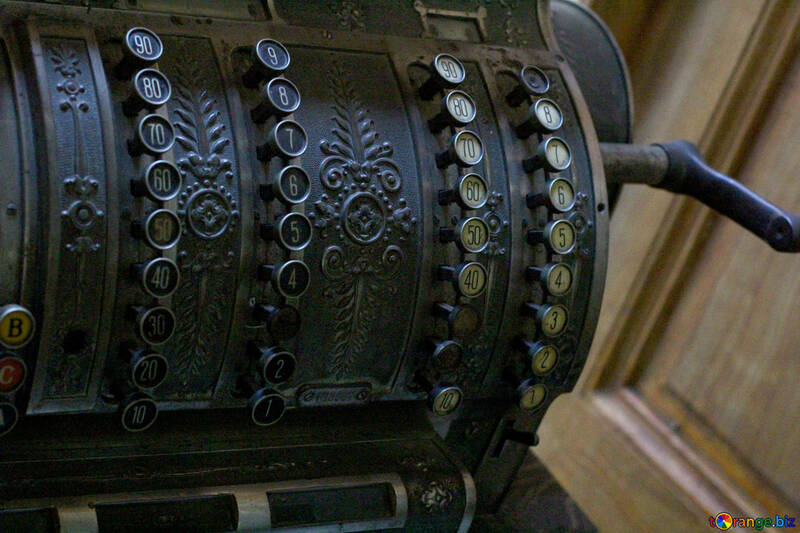 Métal rouleau caisse enregistreuse vieille machine noir №51656