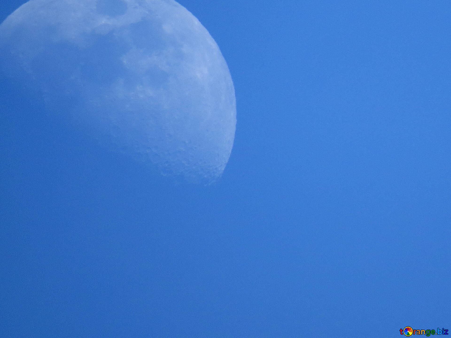 空には月 青い背景に月 夜