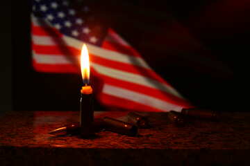 candle american usa flag flaf in front №52533