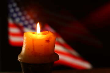 Candle with USA flag on the back №52489