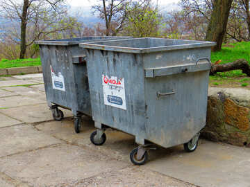 two garbage carts dumpsters Bins №52441