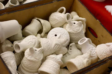 Cerámica en la caja artesanía frascos de cerámica №52827