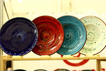 coloured circles dish plates №52760