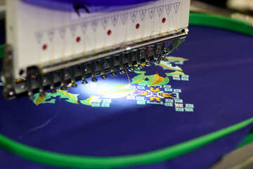 Imprimante numérique couleur bleu et tissu technique №52565