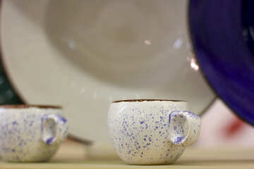 Blaue Teetasse zwei Tassen Becher №52763
