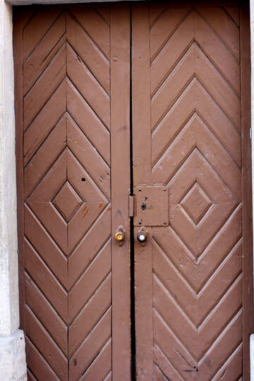 Wooden double doors №52014