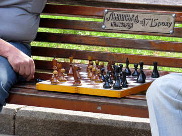 Banco de juego de ajedrez. №52291