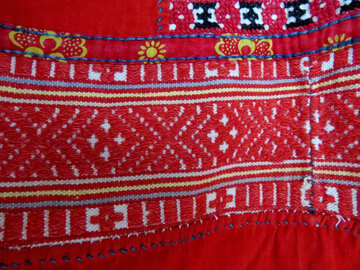 Joli motif rouge en tissu rouge №52366