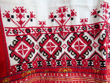 Tappeto vestito tessuto panno rosso e nero №52365