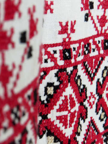 Ukrainian red  fabric carpet pattern №52375
