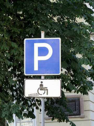 Sinal de estacionamento para deficientes Handicap space area №52336