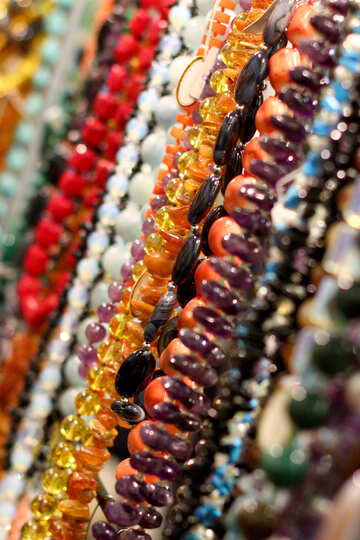 Verschiedene farbige Fäden Perlen Farben Halsketten №52828