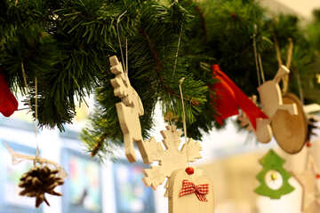 Ornamenti natalizi fiocchi di neve in legno №52874