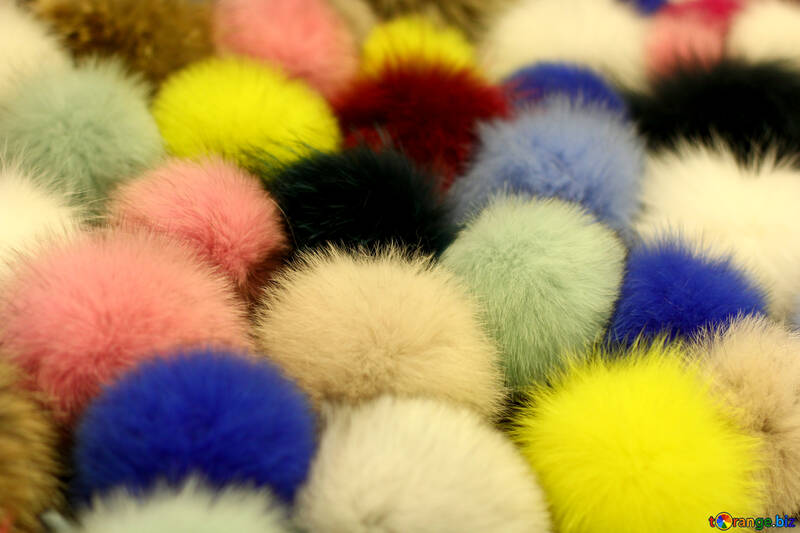 Pompoms fluffy balls lots of fuzz colors №52973