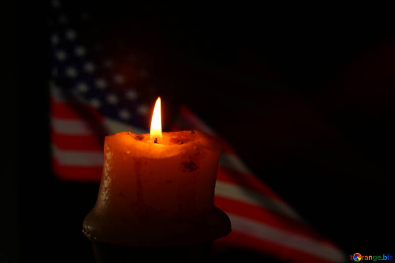 American flag and candle №52485