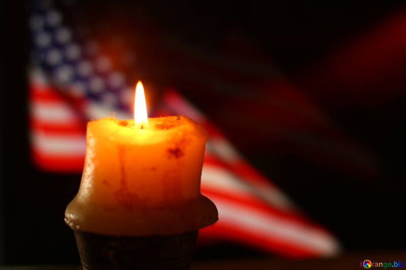 American flag and Candle №52488