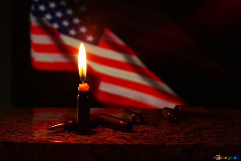 Kerze amerikanische Flagge und Tabelle №52532