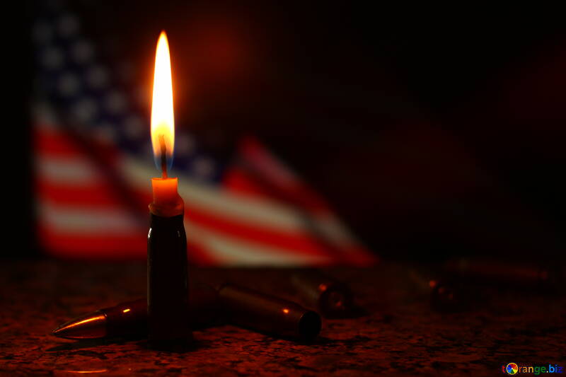 candle with an american flag in the background №52521