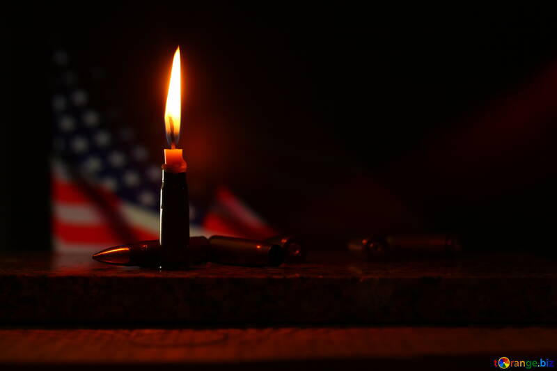 Candle and USA flag №52522