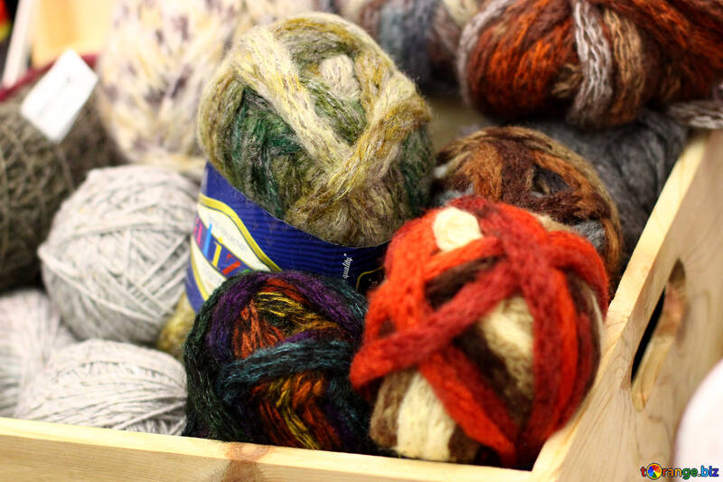 colored wool balls yarn Threads №52748