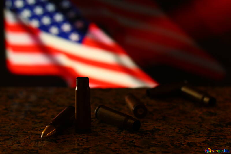 American flag in the background bullets №52494