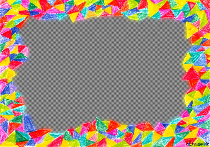 Frame with colors hand drawn and space for text on white background  №52349