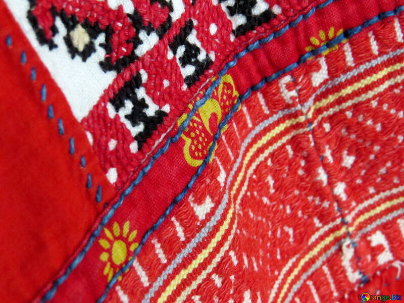 Тканина Дизайн червона ковдра Вишита тканина Червоний принт №52370