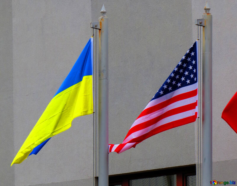 flags USA and Ukraine №52470