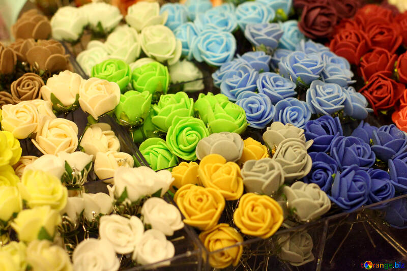 Marché de la poterie roses différentes couleurs de fleurs №52908