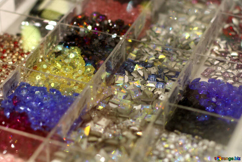 glass glitter beads №52551
