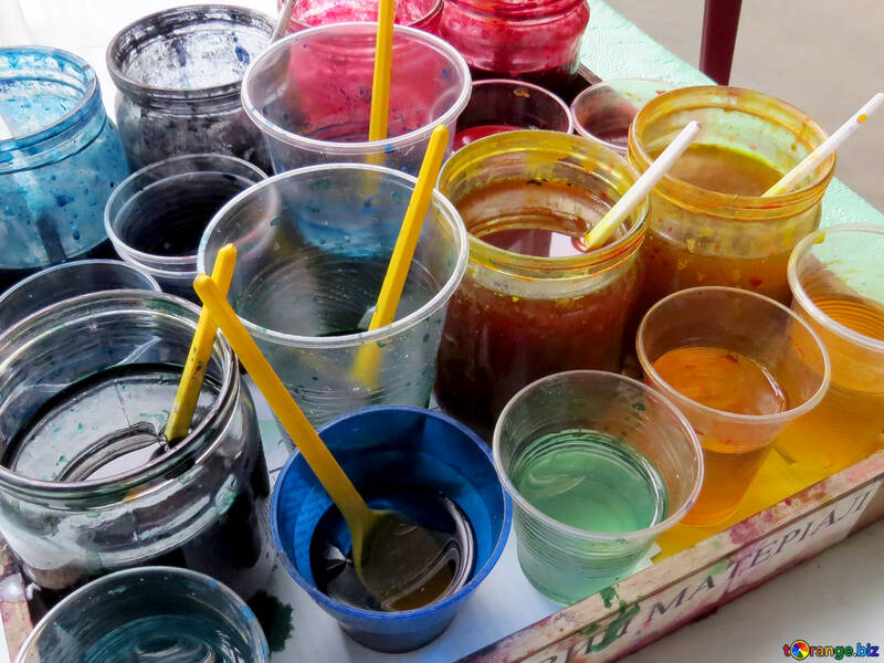 Color paint inks Cups pots №52392