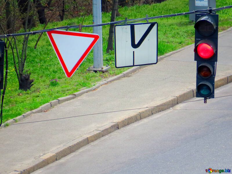 road sign, traffic light stop signals ampel №52460