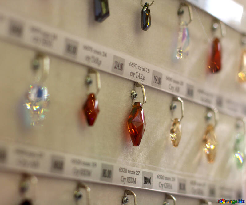 Anillos y ganchos pendientes de perlas de cristal Joyería de la tienda Nikles №52543