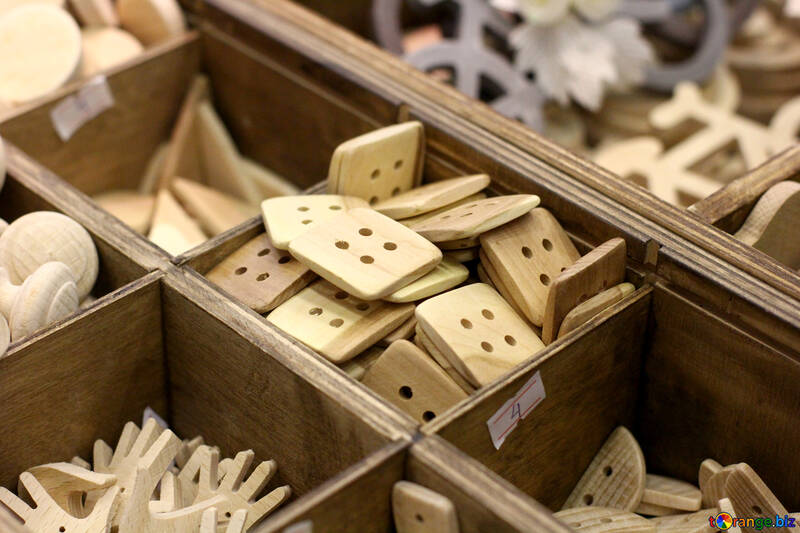 Botões de decoração de peças de madeira №52872