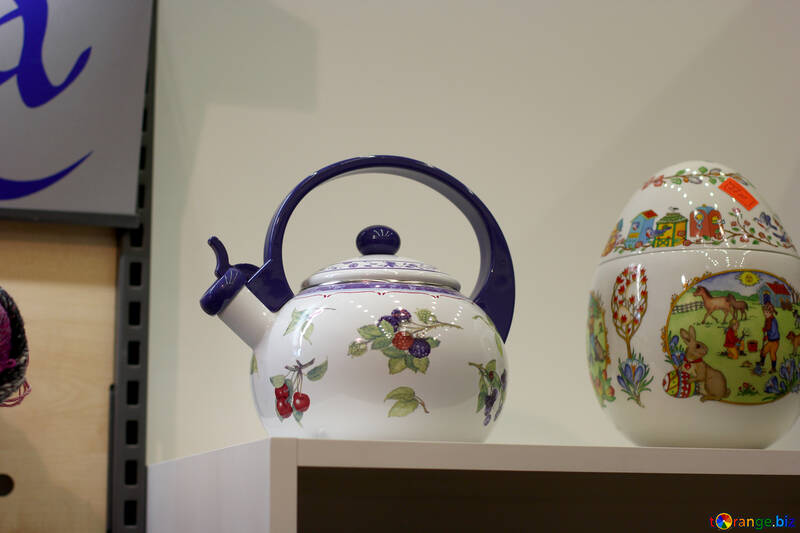 ceramic two tea pot kettles oldschool vintage №52801