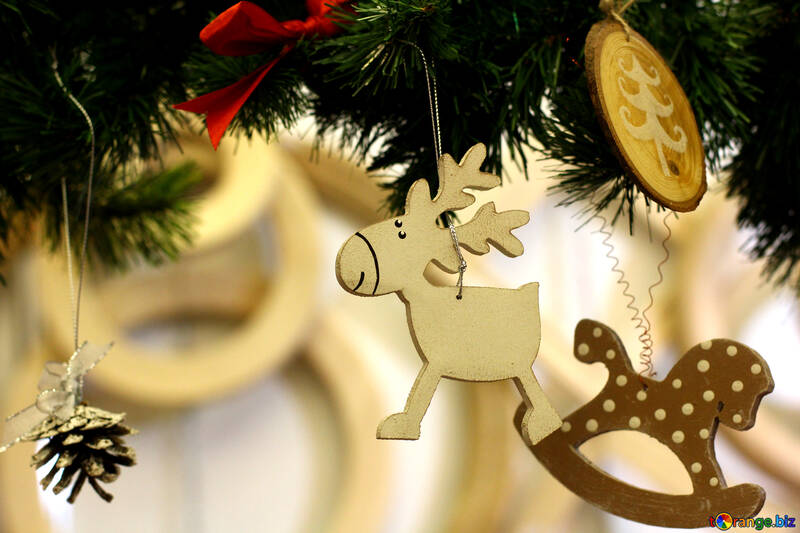 Різдвяні олені оленів xmas орнамент на дереві №52870