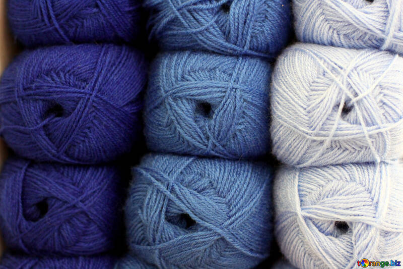wool thread yarn blue balls №52632