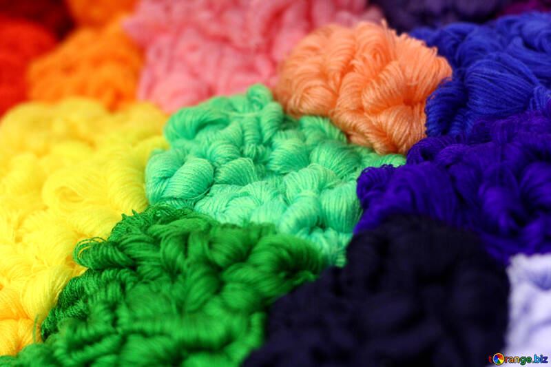 colorful threads wool cotton background №52804